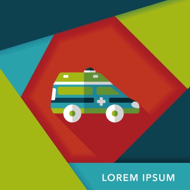 Uzun Gölge, eps10 ile ulaşım ambulans düz simgesi