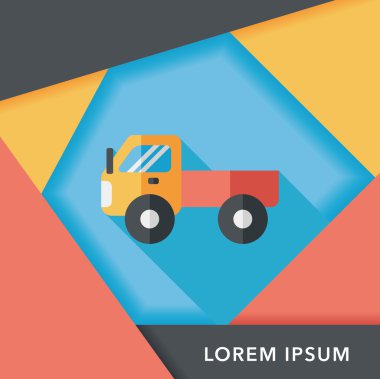 Uzun Gölge, eps10 ile ulaşım kamyon düz simgesi