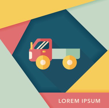 Uzun Gölge, eps10 ile ulaşım kamyon düz simgesi