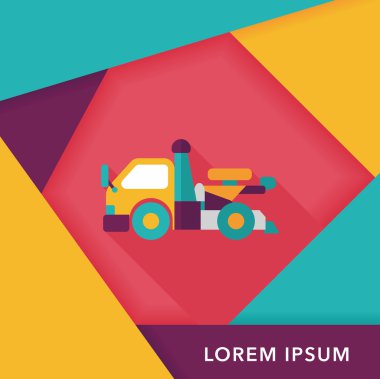 Uzun Gölge, eps10 ile ulaşım kamyon düz simgesi