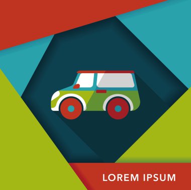 Uzun gölge ile ulaşım Spor Utility araç düz simgesi