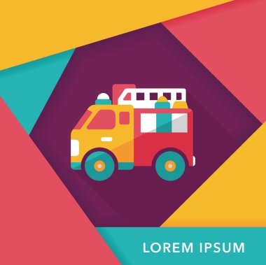 Uzun Gölge, eps10 ile ulaşım yangın kamyon düz simgesi