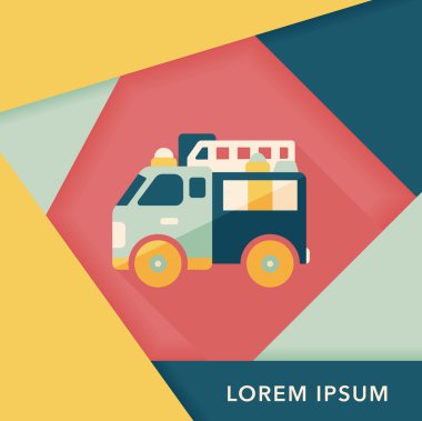 Uzun Gölge, eps10 ile ulaşım yangın kamyon düz simgesi