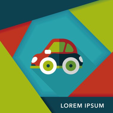 Uzun Gölge, eps10 ile ulaşım araba düz simgesi