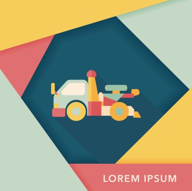 Uzun Gölge, eps10 ile ulaşım kamyon düz simgesi