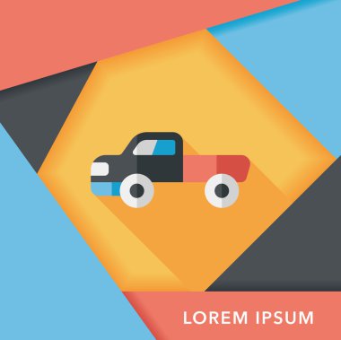 Kamyon uzun gölge, eps10 düz simgesiyle taşıma ulaşım