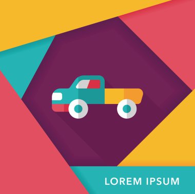 Kamyon uzun gölge, eps10 düz simgesiyle taşıma ulaşım