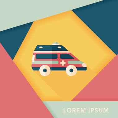 Uzun Gölge, eps10 ile ulaşım ambulans düz simgesi