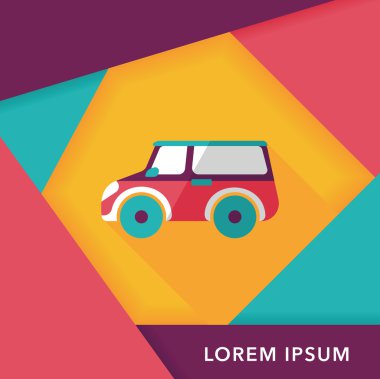 Uzun gölge ile ulaşım Spor Utility araç düz simgesi