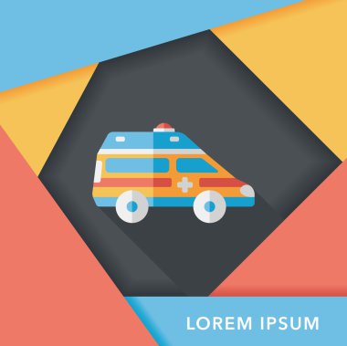 Uzun Gölge, eps10 ile ulaşım ambulans düz simgesi