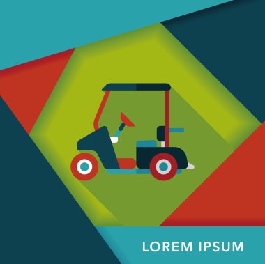 Uzun Gölge, eps10 ile ulaşım Golf arabası düz simgesi