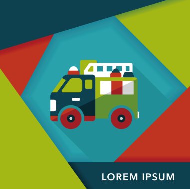 Uzun Gölge, eps10 ile ulaşım yangın kamyon düz simgesi