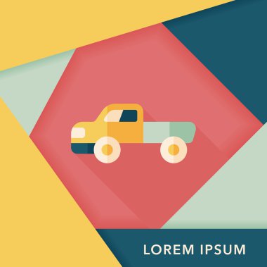 Kamyon uzun gölge, eps10 düz simgesiyle taşıma ulaşım