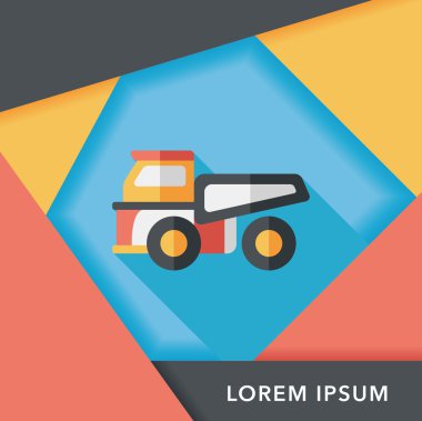 Uzun Gölge, eps10 ile ulaşım kamyon düz simgesi