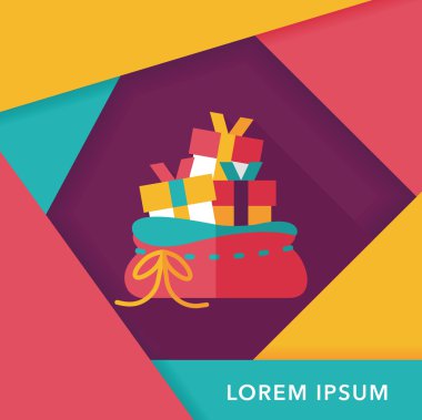 Noel kızı düz simgesi ile uzun gölge, eps10