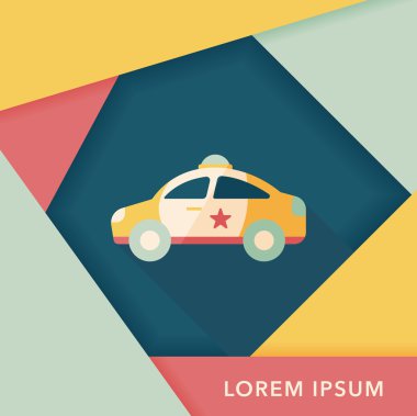 Uzun Gölge, eps10 ile ulaşım polis araba düz simgesi