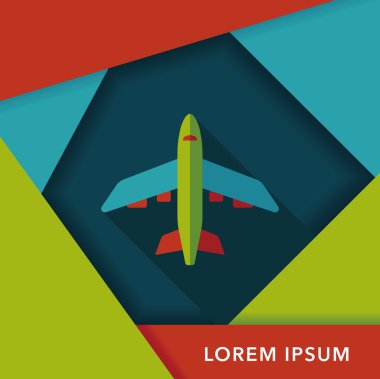 Uzun Gölge, eps10 ile ulaşım uçak düz simgesi