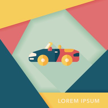 Uzun Gölge, eps10 ile ulaşım açık araba düz simgesi