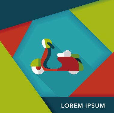 Uzun Gölge, eps10 ile ulaşım scooter düz simgesi