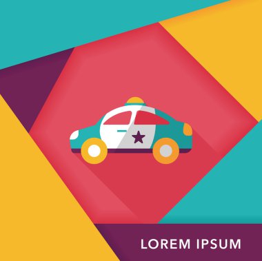 Uzun Gölge, eps10 ile ulaşım polis araba düz simgesi