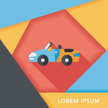 Uzun Gölge, eps10 ile ulaşım açık araba düz simgesi