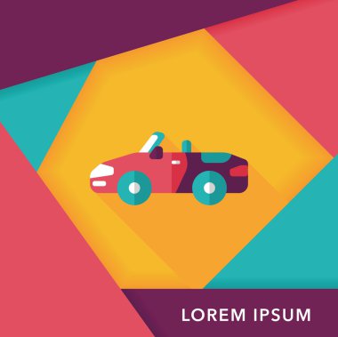 Uzun Gölge, eps10 ile ulaşım açık araba düz simgesi