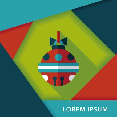 Uzun Gölge, eps10 ile Noel top düz simgesi