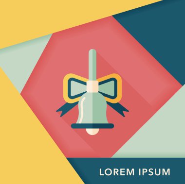 Uzun Gölge, eps10 ile Noel çanları düz simgesi