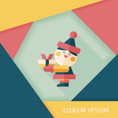 Noel Baba uzun gölge, eps10 düz simgesi