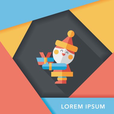 Noel Baba uzun gölge, eps10 düz simgesi