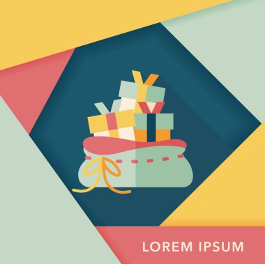 Noel kızı düz simgesi ile uzun gölge, eps10