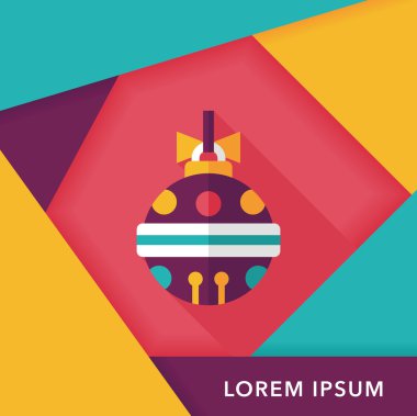 Uzun Gölge, eps10 ile Noel top düz simgesi