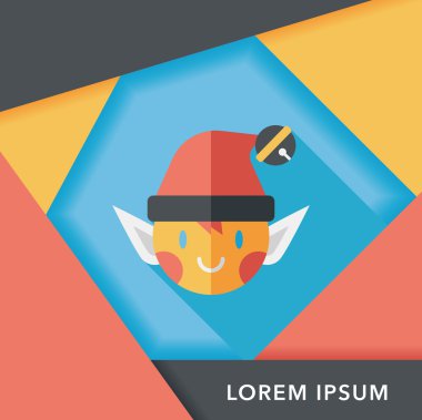 Uzun Gölge, eps10 ile Noel elf düz simgesi