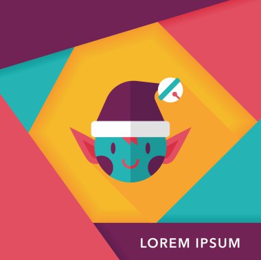 Uzun Gölge, eps10 ile Noel elf düz simgesi