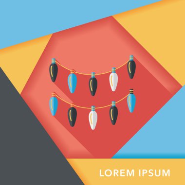 Uzun Gölge, eps10 Noel ışık düz simgesiyle