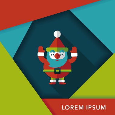 Noel Baba uzun gölge, eps10 düz simgesi