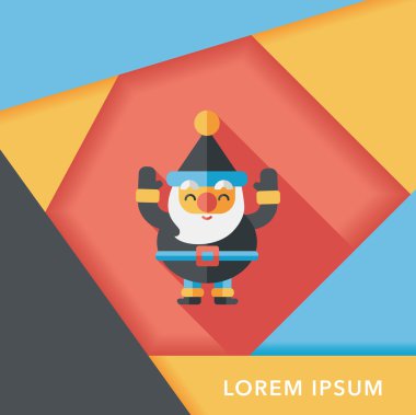 Noel Baba uzun gölge, eps10 düz simgesi