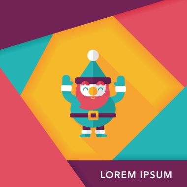 Noel Baba uzun gölge, eps10 düz simgesi