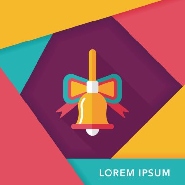 Uzun Gölge, eps10 ile Noel çanları düz simgesi