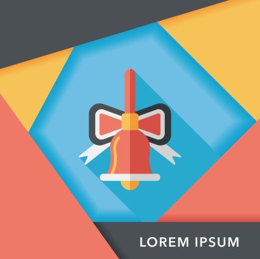 Uzun Gölge, eps10 ile Noel çanları düz simgesi