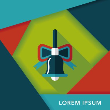 Uzun Gölge, eps10 ile Noel çanları düz simgesi