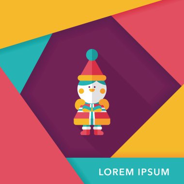 Uzun gölgeli Noel çocuğu düz ikonu, eps10
