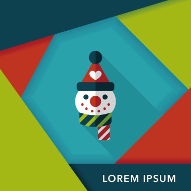 kardan adam düz simgesi ile uzun gölge, eps10