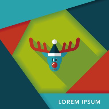 Ren geyiği ile uzun gölge, eps10 düz simgesi