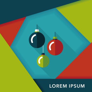 Uzun Gölge, eps10 ile Noel top düz simgesi