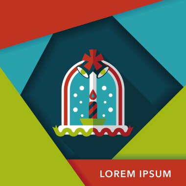 Christmas mum uzun gölge, eps10 düz simgesiyle