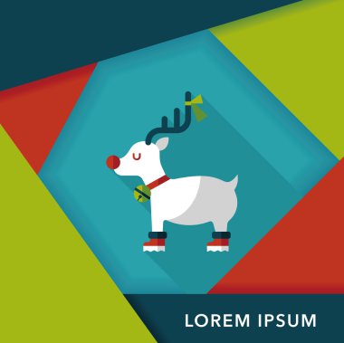 Ren geyiği ile uzun gölge, eps10 düz simgesi