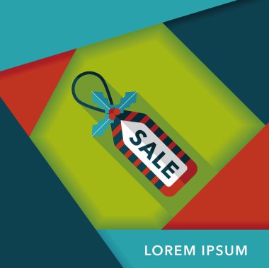 Noel satış etiketi düz simgesi ile uzun gölge, eps10