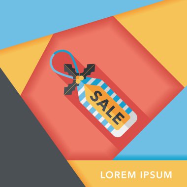 Noel satış etiketi düz simgesi ile uzun gölge, eps10