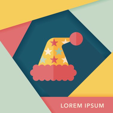 Uzun Gölge, eps10 ile Noel şapka düz simgesi